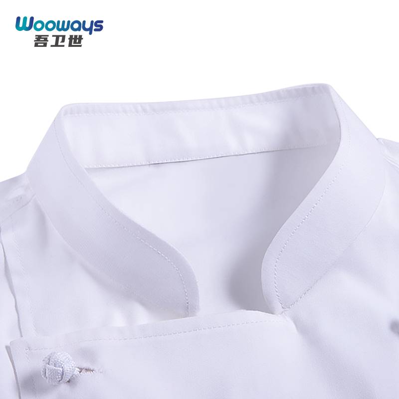 吾卫世 纯棉厨师服 双排布扣短袖 请备注颜色及尺码 件高清大图