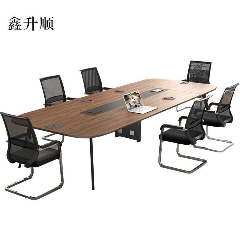 鑫升顺会议桌工作桌培训桌小型洽谈桌椅组合长2.4米桌+8把椅[工厂现做 7天内发货]高清大图