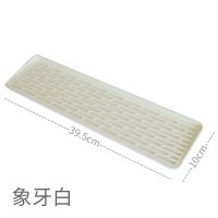 长方形茶杯沥水盘放杯子的托盘双层加厚杯子架子水杯架沥水置物架|小号长款[白]底盘斜边