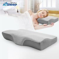睡眠博士(AiSleep) 舒梦零压力 舌型颈椎保健枕头 太空记忆枕慢回弹单人枕芯 脖子护颈枕大小号[2种枕套随机发]