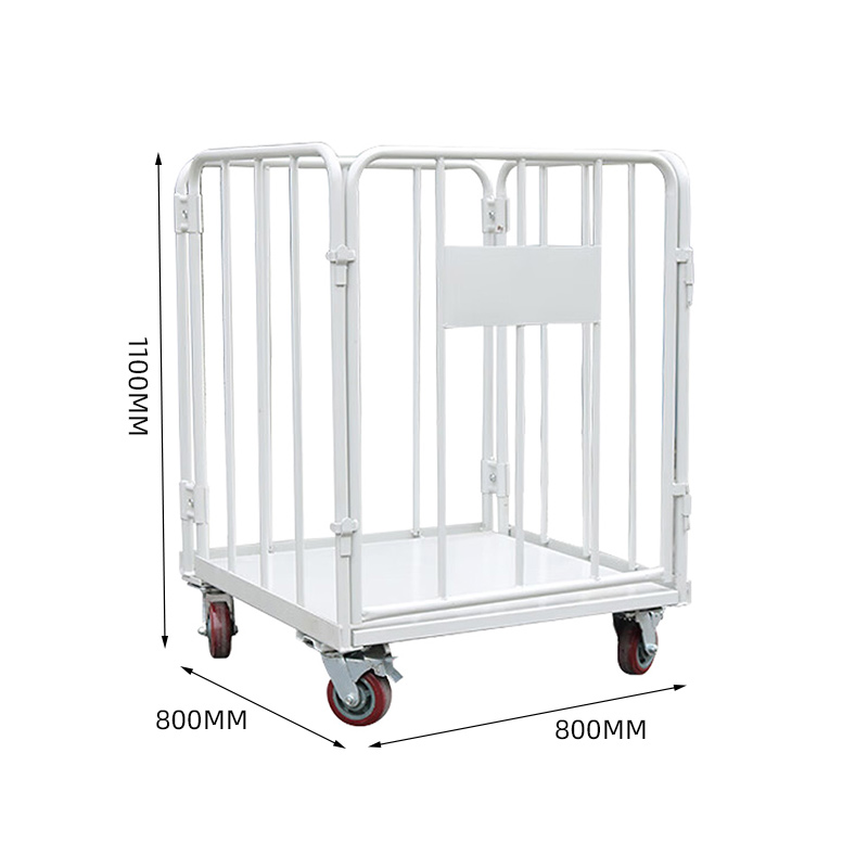 臻远ZY-L15仓储笼 折叠物流台车快递仓库周转车 800*800*1100加门高清大图