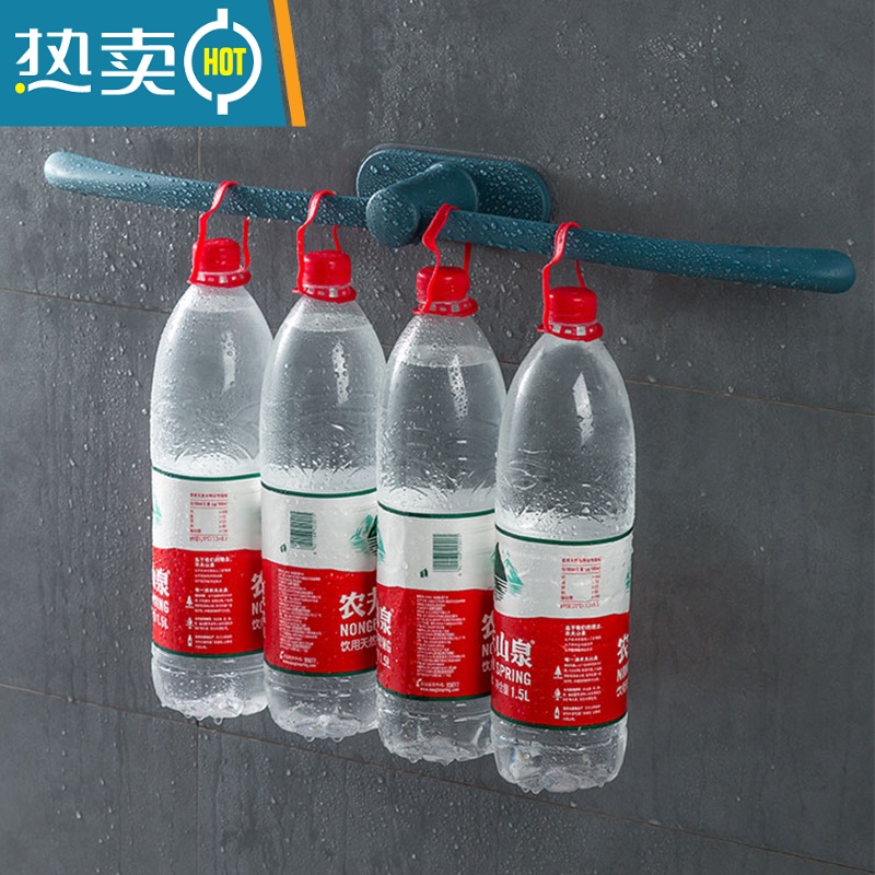 敬平简约毛巾架卫生间收纳置物架浴室免打孔塑料创意单杆浴巾挂架 白色+灰色[2个装]浴室置物架高清大图