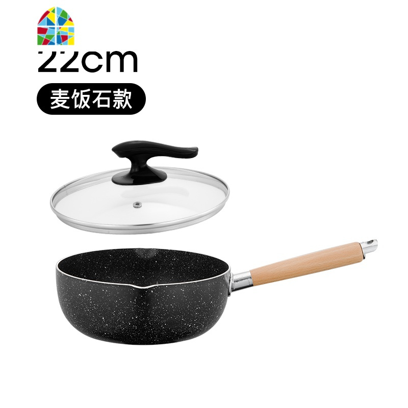 日式雪平锅不粘煮面婴儿辅食热奶小汤锅燃气电磁炉家用 FENGHOU 20麦饭石带盖