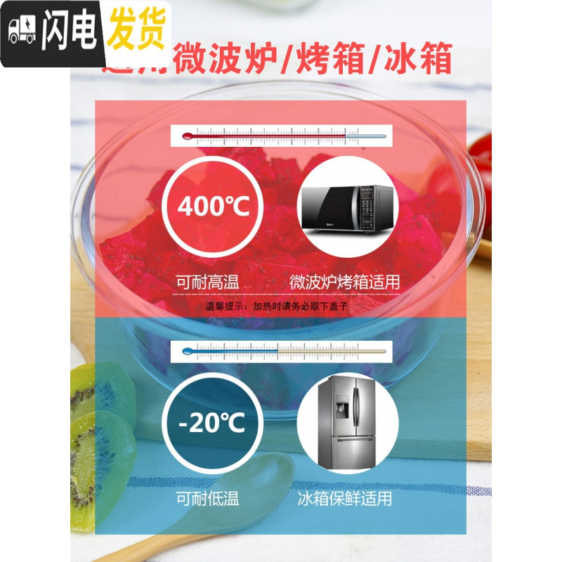三维工匠耐热玻璃饭盒套装保鲜盒带盖玻璃碗密封便当盒微波炉专用碗三件套 圆650三件套女士饭量偏中