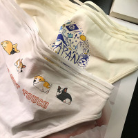 波迷娜(BOMINA)雷丝内裤女全透明图案内裤女纯棉镂空腰边舒适甜美少女底裤棉质面料三角裤股 均码