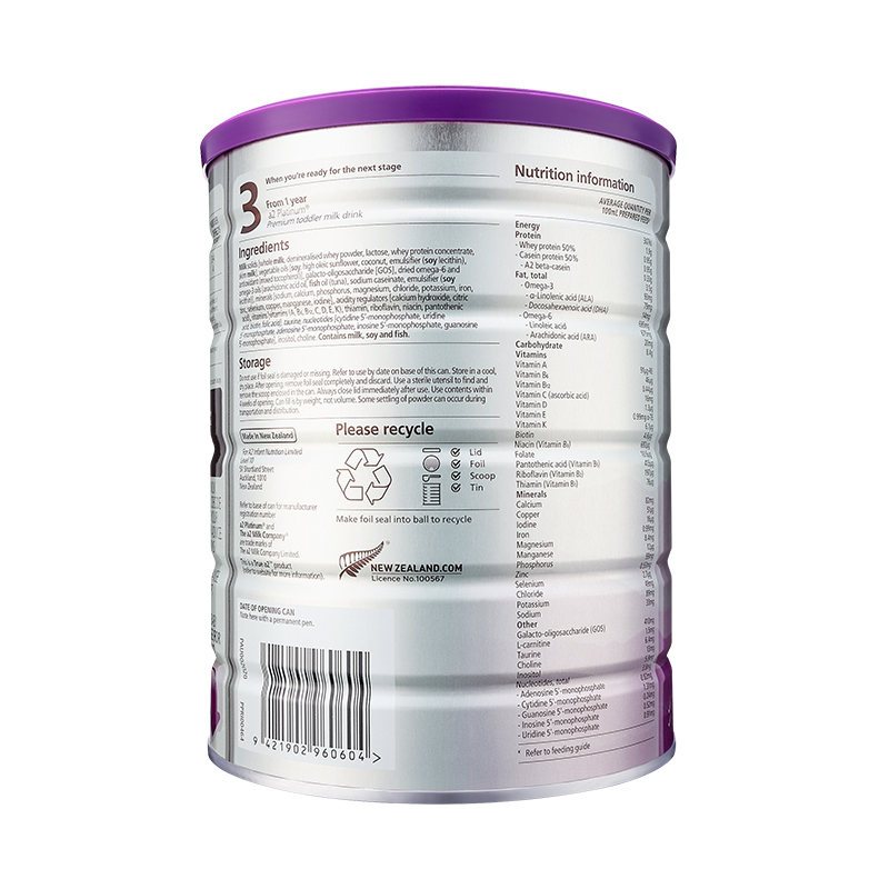 6罐装 | 澳洲a2 Platinum 白金版 配方奶粉2段(6-12个月)900g/罐 新西兰进口[效期26年02月]