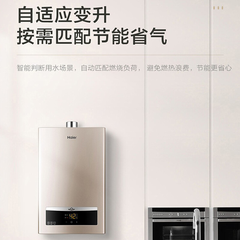 海尔(Haier)燃气热水器16升天然气即热型一厨两卫强排式CO安防变频恒温低水压启动D11高清大图