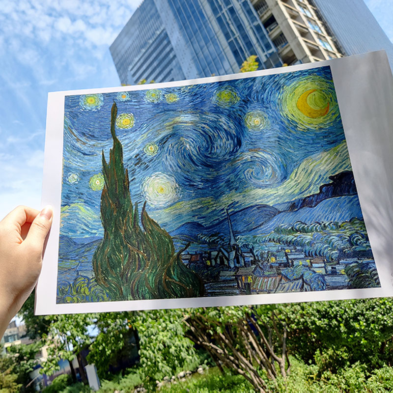 [正版]梵高 高清原版临摹画册 8K 48张大师作品集 西方大师名画临摹卡油画临摹画册 画库 油画临摹卡 明信片装饰装裱高清大图