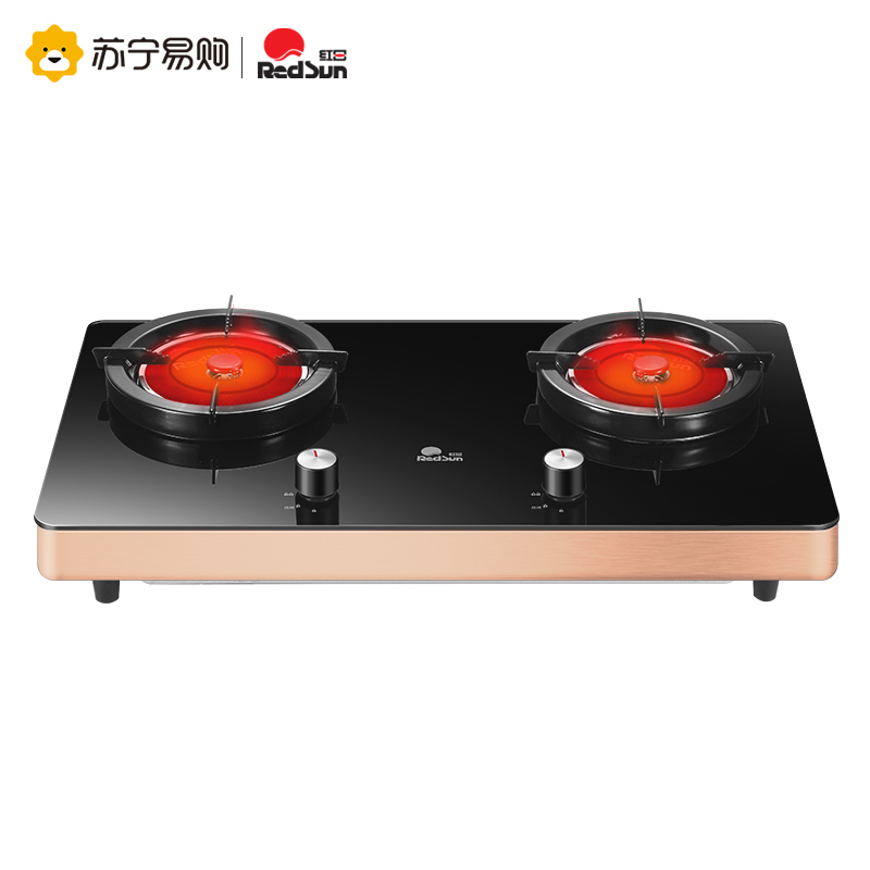红日(RedSun)ES009B燃气灶 家用红外线灶煤气灶双灶 固定定时防烧干 智能语音提示 一级能效 (天然气)