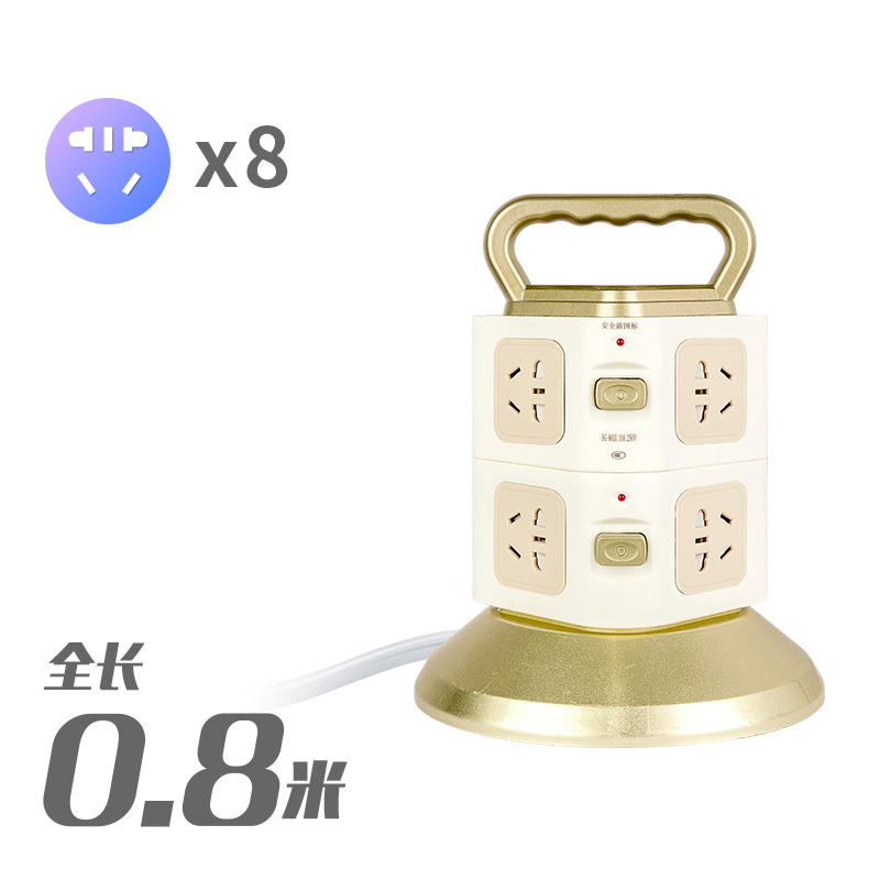 882无带USB 0.8米 办公插板带线多功能插座面板多孔排插立式插排家用usb插线板多用