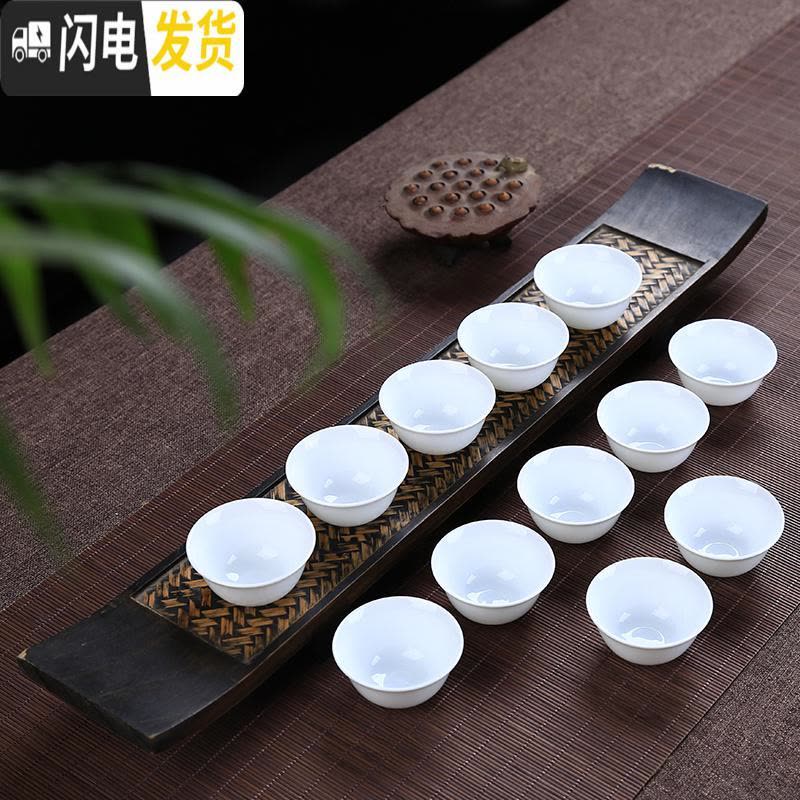 三维工匠德化茶具 泡茶白瓷小茶杯子品茗杯 单杯功夫普洱茶杯纯白色陶瓷杯 10款:6.8cmx3cm图片