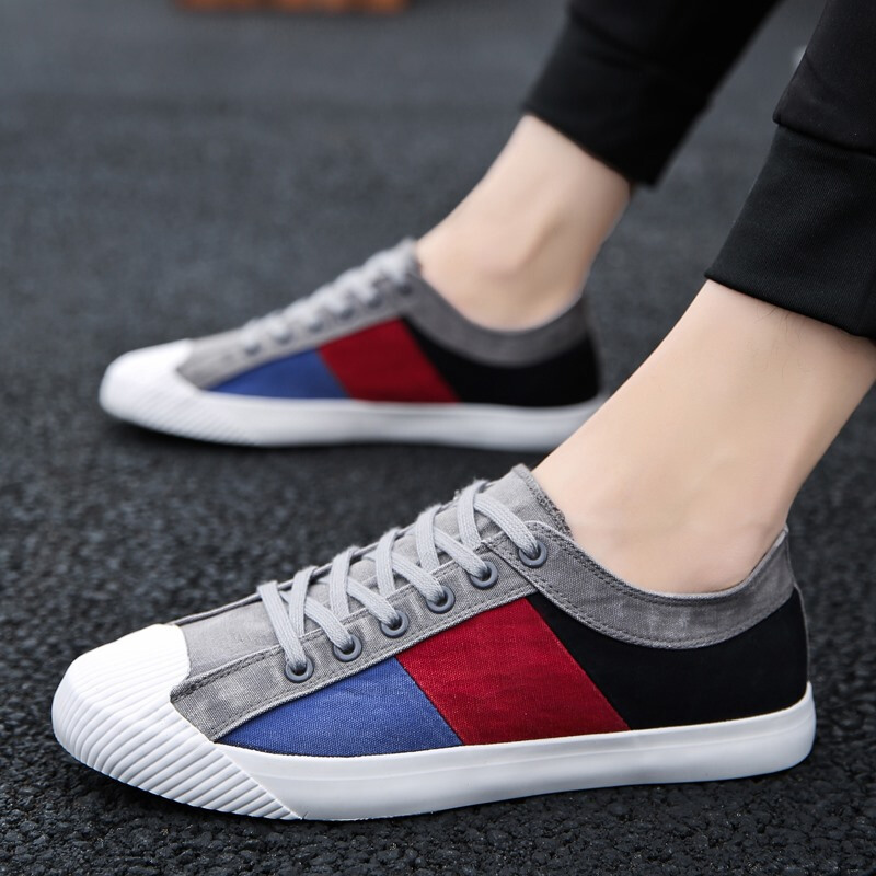 鞋男2019年夏季新款低帮系带韩版潮流休闲无内里鞋百搭男鞋[正品好货]