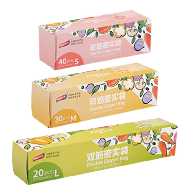 太力保鲜袋站立密封袋双筋密实食品级大中小套装*90只装SP165