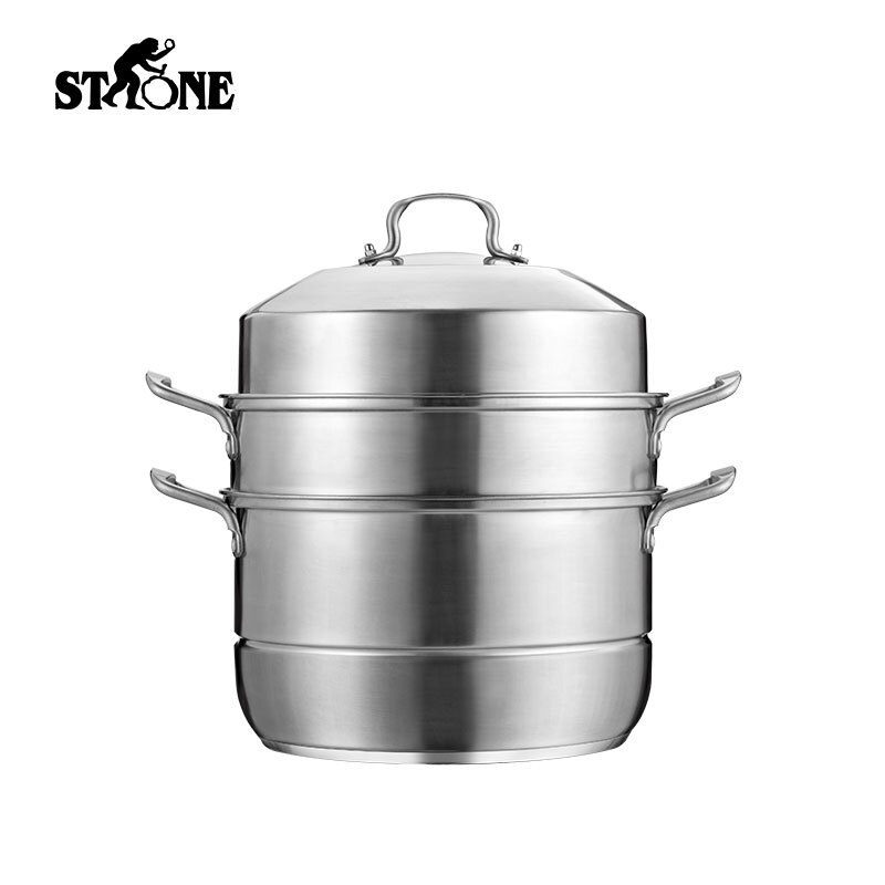 司顿(STONE) 蒸锅三层304不锈钢锅身大蒸笼高拱盖复底电磁炉燃气三层蒸锅STH071 三层蒸锅