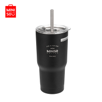 名创优品 (miniso) 经典黑白系列茶具-钢杯580mL(黑色)简约风范大容量便携