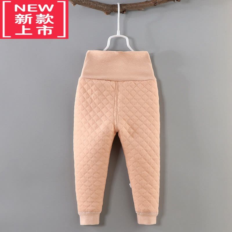 可莉允宝宝保暖裤高腰护肚冬季男女童裤子加厚婴儿贴身夹棉儿童睡裤图片