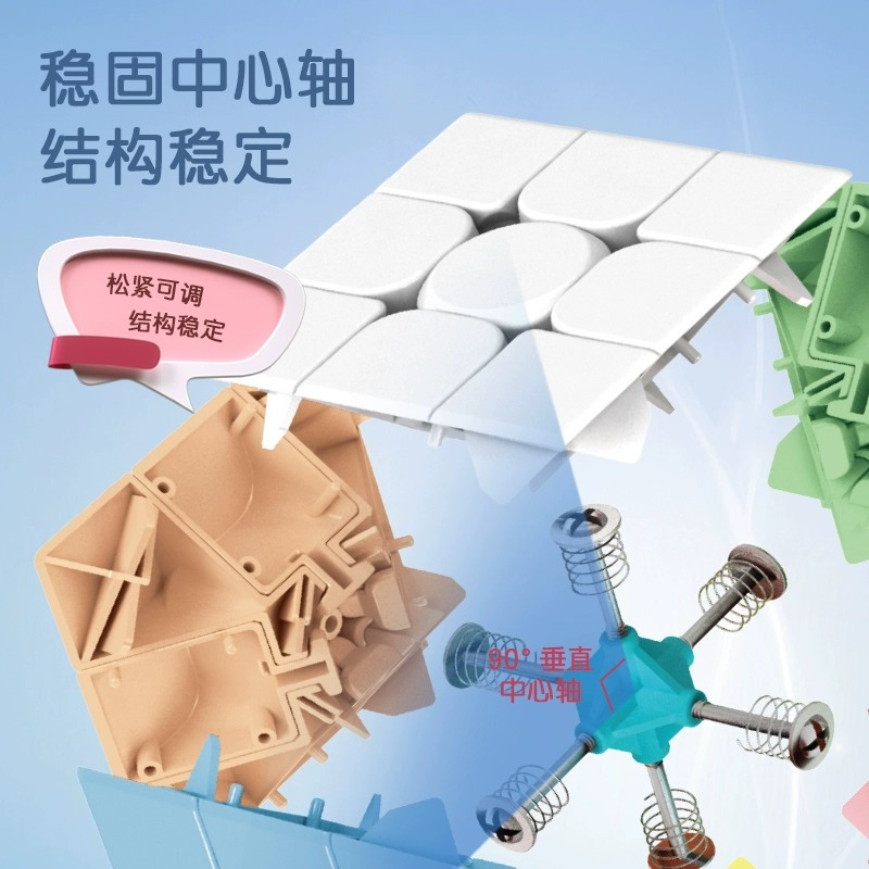 得力(deli)YP102马卡龙魔方3阶套装减压顺滑儿童兴趣专业益智比赛用初学者玩具智力空间思维培养生日开学学生礼盒
