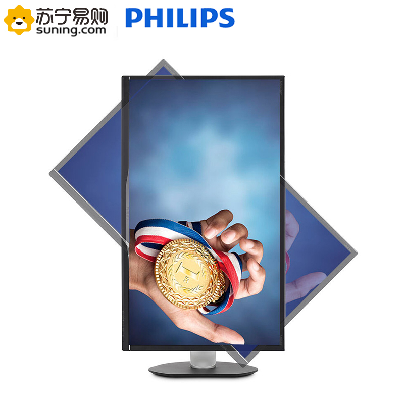 飞利浦/Philips 328P6VJEB 32英寸黑色4K高清10.7亿色10bit显示屏多源同屏内置扬声器人体工学底座黑色显示器