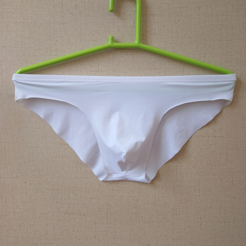 白色 m 男士内裤三角裤 性感低腰超薄无痕一片式冰丝三角透气男青年裤