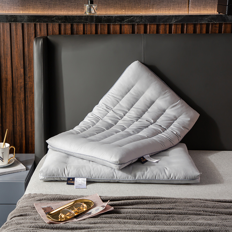 婵思 全棉护颈低矮扁枕芯 ZXQTDC2000046/48*74cm/低枕800克 灰色