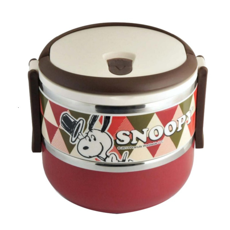 史努比(SNOOPY) 快乐时光双层不锈钢餐盒 SP-E406 不锈钢餐盒 单个装