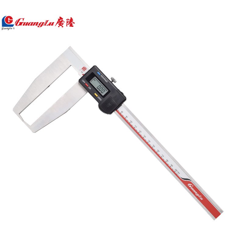 桂林广陆 扁头外沟槽数显卡尺 150/200/300/500 外沟槽尺寸测量