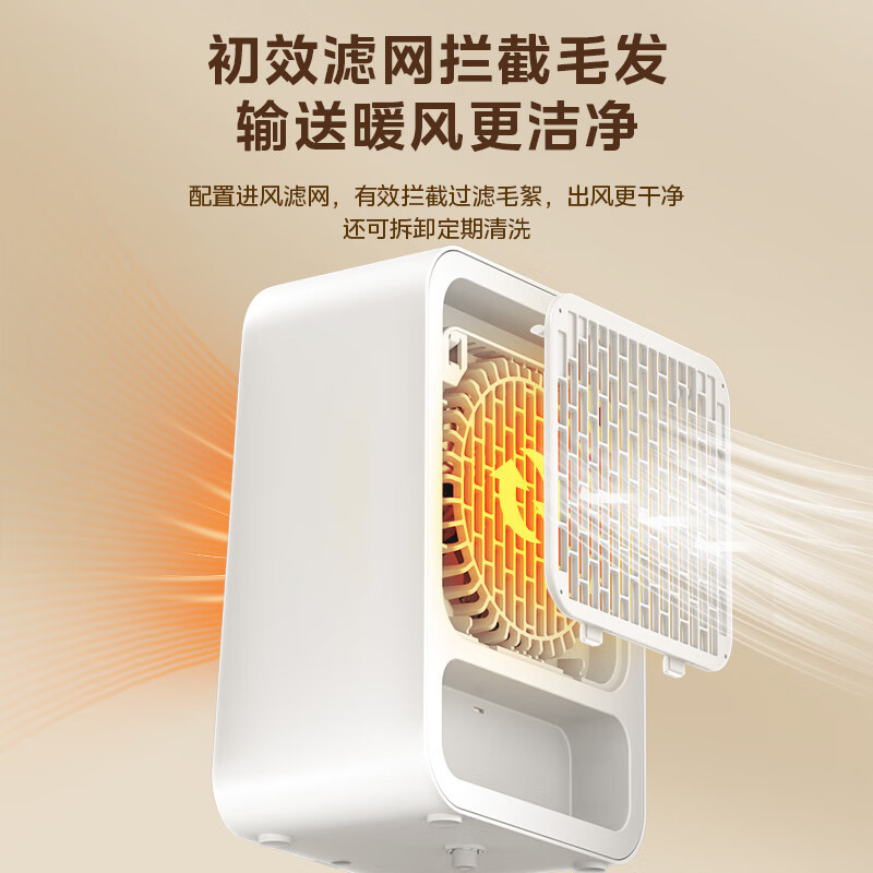 美的(Midea)暖风机家用小太阳取暖器小型电暖气电热风扇暖手宝台地两用速热便携 HFU15D高清大图