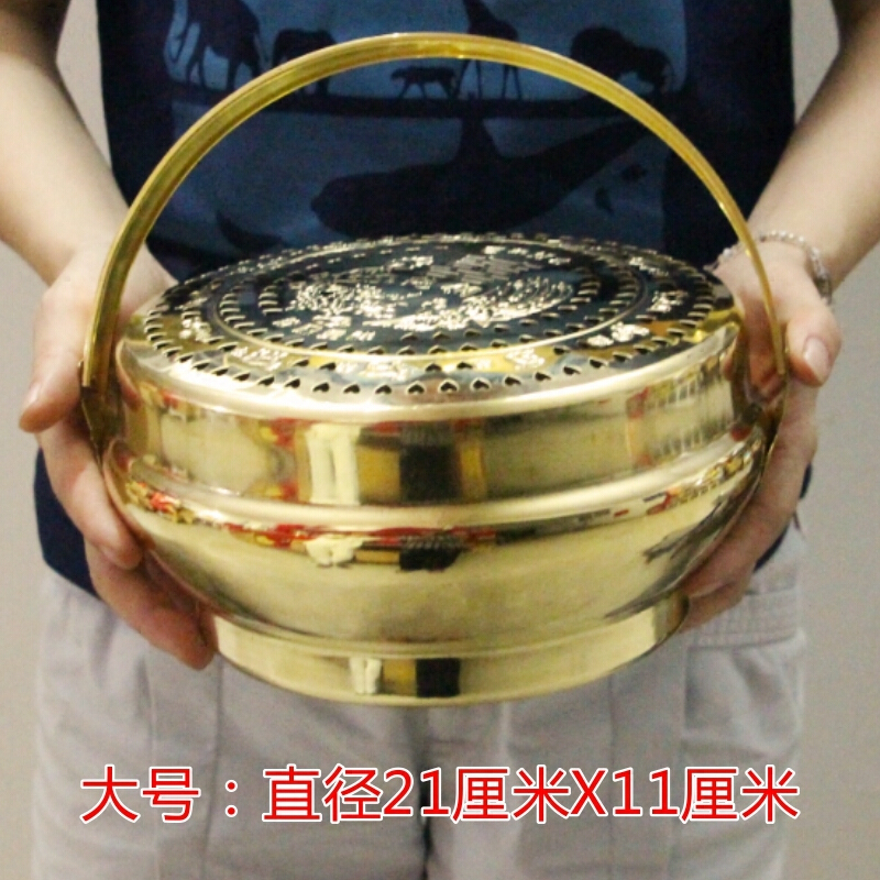 传统铜火炉新娘嫁妆婚庆铜火冲结婚用品婚礼火囱陪嫁旺盆炉生活日用家居
