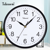 天王星(Telesonic)客厅挂钟简约时尚卧室钟表书房会议室现代创意圆形石英钟 扫秒机芯