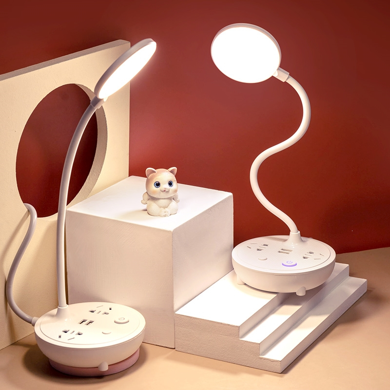 古达智能台灯一体式多功能夜灯面板多孔usb插板家用拖线板卧室床头灯8