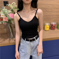 波迷娜(BOMINA)网红美背夏季心机小吊带性感百搭美背吊带小背心女内搭打底性感交叉带胸垫内穿上衣黑白色瑜伽运动 咖色