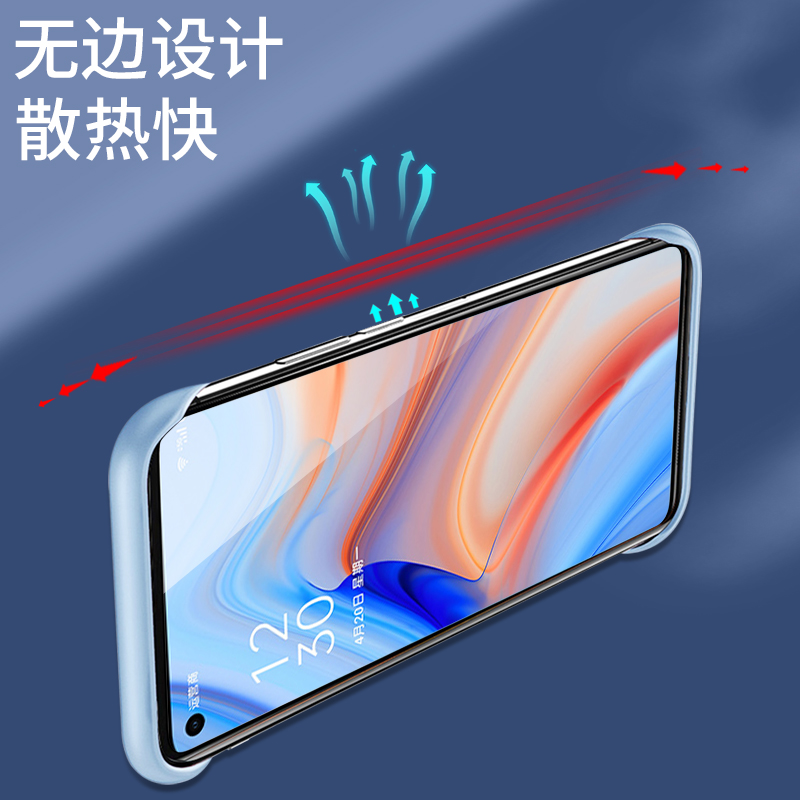 安美宝 OPPOreno4手机壳reno4pro无边框保护套4se超薄防摔磨砂新款硅胶半包四角裸机手感个红手机套高清大图