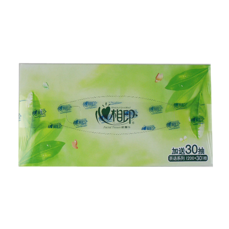 心相印茶语系列200抽二层盒装纸面巾 3盒/提 4提/箱 H200(盒装)