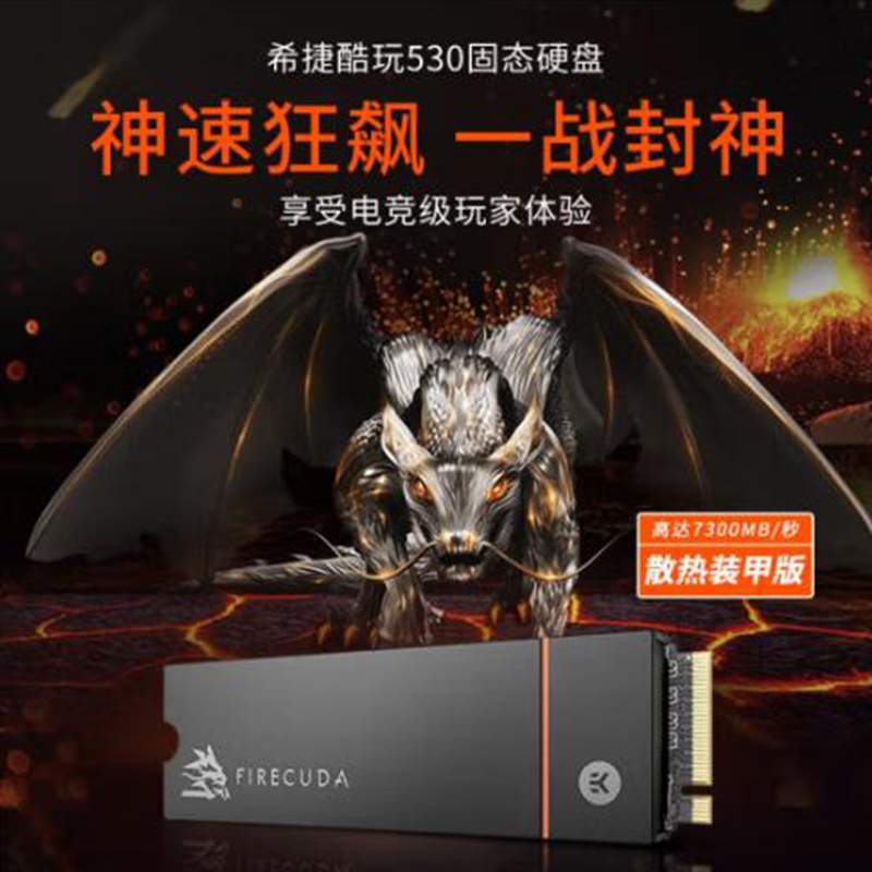 希捷(Seagate) 1TB SSD固态硬盘 M.2 带散热器 NVMe PCIe4.0x4 希捷酷玩530 游戏 高速 大容量 FireCuda ZP1000GM3A023