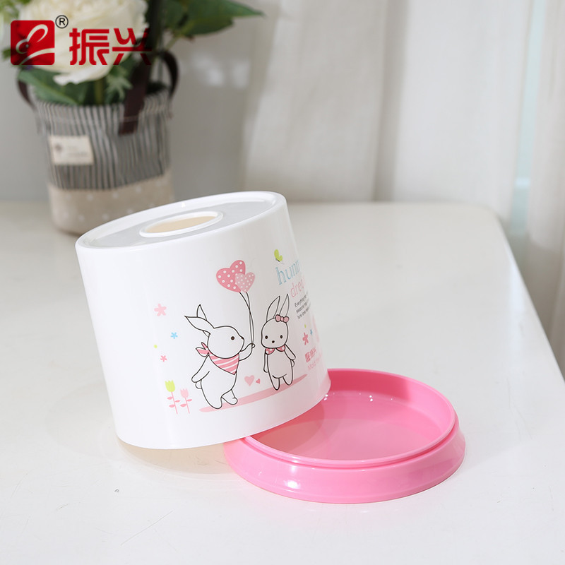 振兴圆形卷纸筒纸巾抽筒 家庭塑料纸巾盒圆形抽纸巾盒 纸巾筒 颜色随机