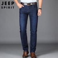 JEEP SPIRIT 吉普2021春秋新款牛仔裤男士宽松直筒弹力休闲大码男裤长裤