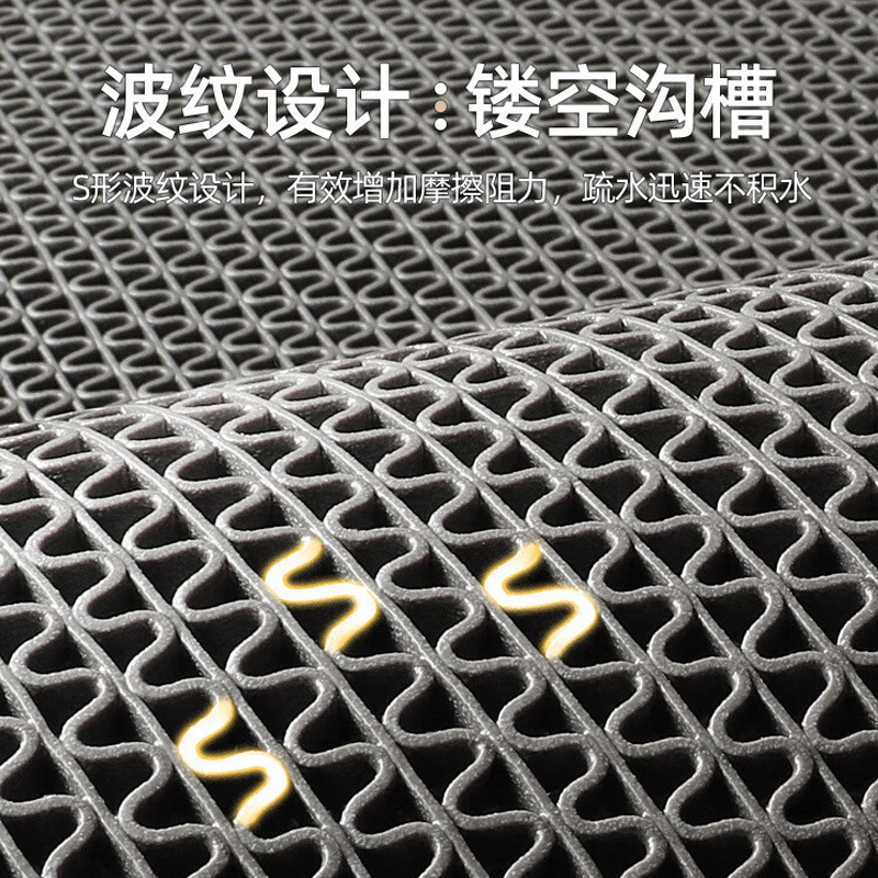 易企采 0.9米宽*20米长 PVC塑料镂空防滑地垫车间地板脚垫 单位:卷高清大图