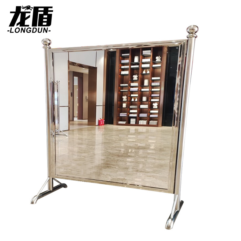 龙盾不锈钢仪容镜 防爆镜军容镜落地镜大厅学校楼梯 高195宽120简约款