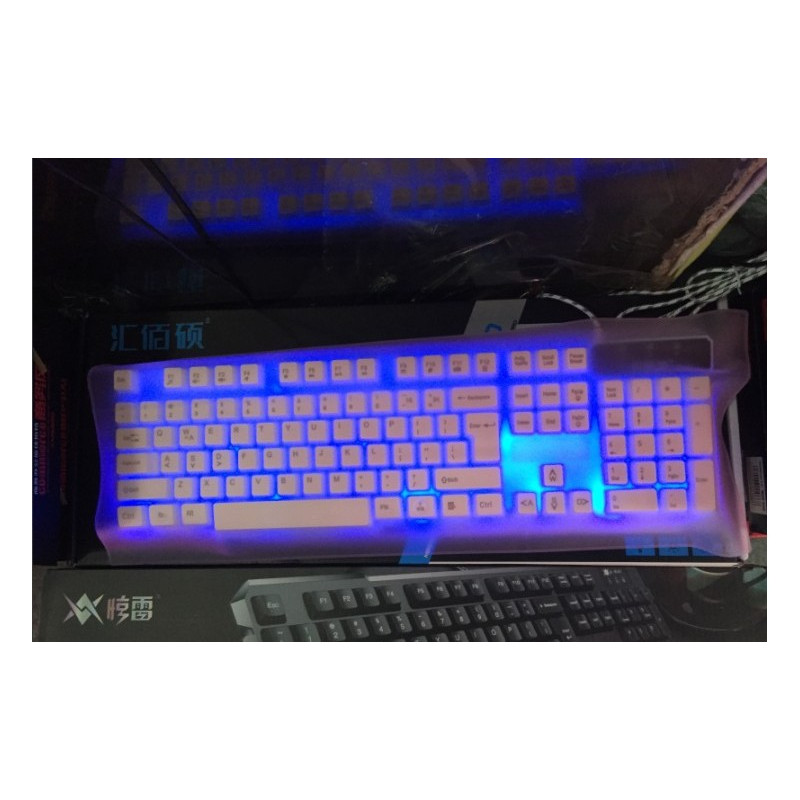 台式机通用膜 笔记本键盘保护膜 无格膜 超大平膜硅胶 防尘防水膜|14寸全覆盖透明膜34*23厘米