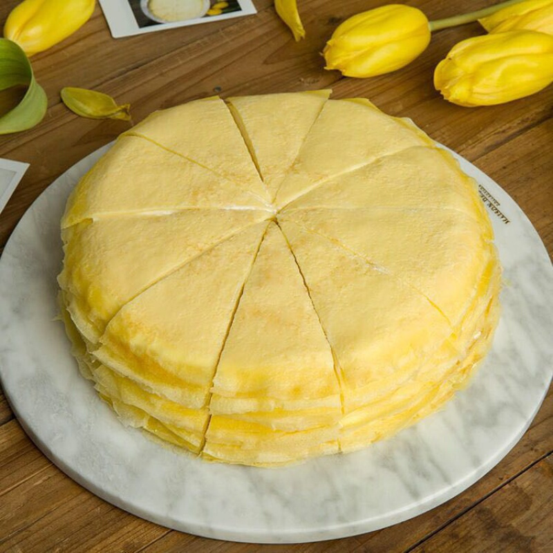 8寸无花纹千层皮成品2片榴莲千层蛋糕皮芒果班戟皮速冻烘焙整箱2片24