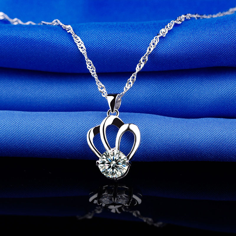 925银项链皇冠坠时尚饰品女银饰生日礼物3003006视频