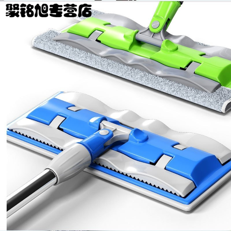 [送清洁刮刀4块布]简约可夹旧毛巾平板拖把免手洗家用托把拖地旋转木地板懒人地拖拖布墩布家居家用清=清洁用品