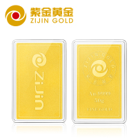 紫金黄金(ZiJin)投资金条Au9999金砖100g薄片金砖投资收藏