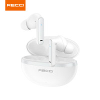 RECCI锐思REP-W88蓝牙耳机ANC降噪入耳式双唛ENC高清通话商务小巧透亮无线耳机通用 珠光白