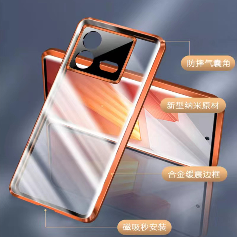 圣幻适于IQoo neo8手机壳neo8pro保护套磁吸金属双面全包套防摔套