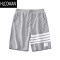 HLCOMAN美式华夫格短裤男夏季外穿透气速干四条杠五分裤运动休闲中裤男女