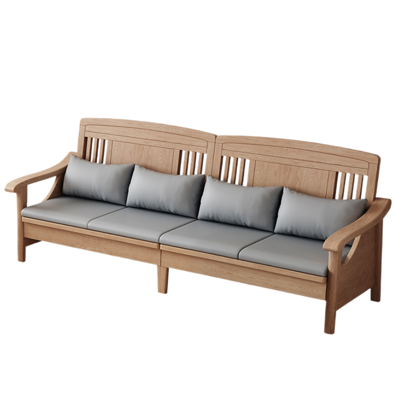 铭思达实木沙发四人位张高清大图