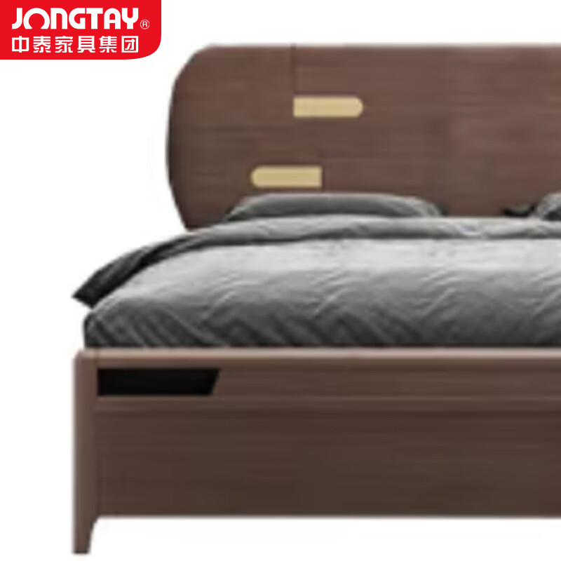 中泰(jongtay)1.8米实木床现代新中式单双人床 J-CDZ96高清大图
