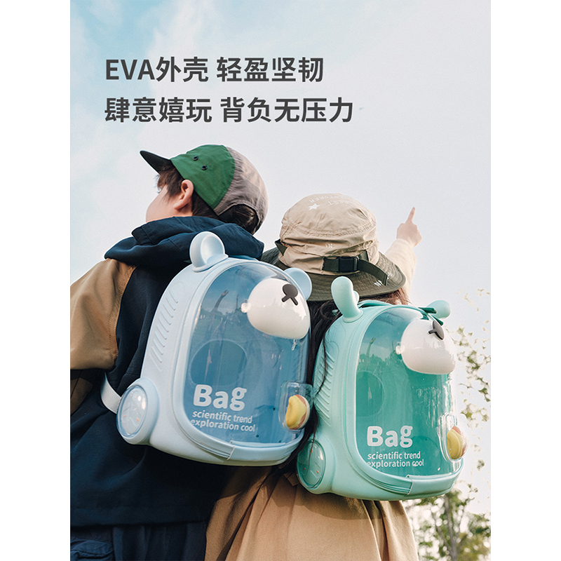 格沵germ 幼儿园书包可爱女孩防水护脊双肩包宝宝背包3岁儿童背包男格沵Q小萌背包(可可蛋)高清大图