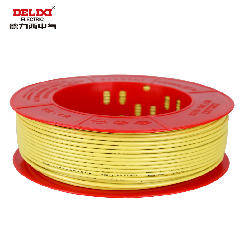 德力西(DELIXI)BV6平方 铜芯电源线（黄色）100米